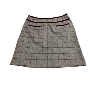 Bob Timberlake‎ Womens 10 Gray Skirt Tweed Plaid Lined Zip Pockets Wool Blend